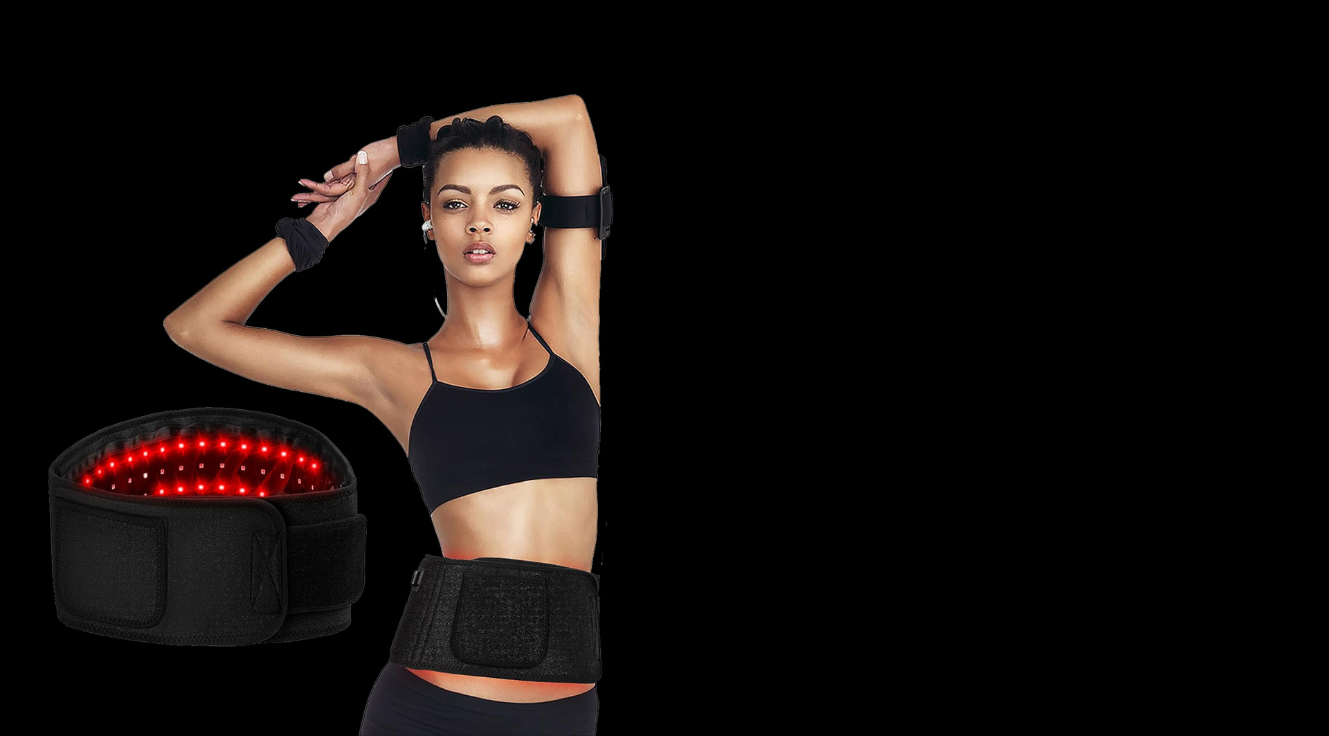 CNV Red Infrared Light Therapy Belt for Pain Relief, 105LED Combo 660nm and 880nm,Flexible Wearable Wrap Pad with Timer for Waist Back Shoulder